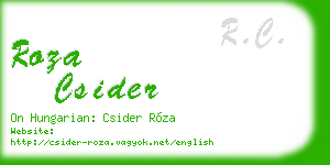roza csider business card